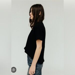 NILI LOTAN
Brady distressed cotton-jersey T-shirt Black XS NWT SOFT!